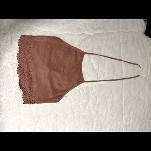 Dusty rose suede top